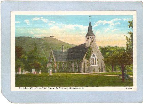 New York Beacon St Luke's Church & Mt Beacon In Distance ny_box4~2152