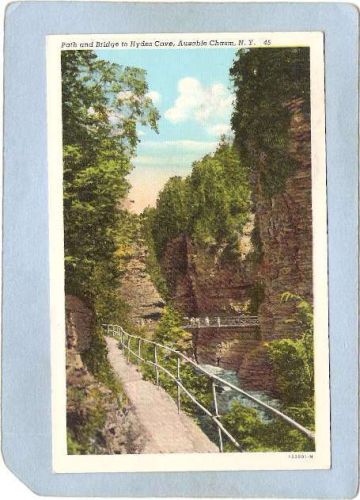 New York Ausable Chasm Path & Bridge To Hyde's Cave ny_box5~1502