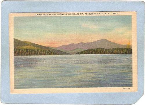 New York Lake Placid Across Lake Placid Showing Whiteface Mt ny_box5~1724