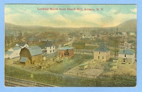 New York Atlanta Looking North From Dutch Hill View Of Old Houses Yards RR~332