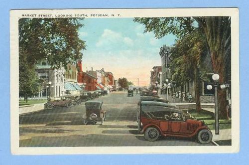 New York Potsdam Market St Looking South Street Scene w/Old Buildings Old ~331