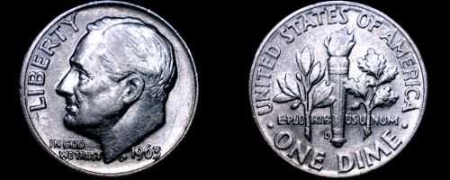 1963-D Roosevelt Dime Silver