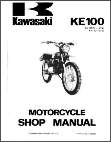 1971-2001 Kawasaki G5 / KE100 Service Repair Workshop Manual CD .. G 5 KE 100