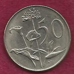 South Africa 50 Cents 1978 Coin - Large Old Coin!