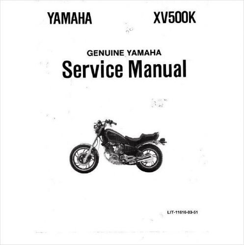 1983-1987 Yamaha Virago XV500 Service Repair Workshop Manual CD - XV 500 XV500K