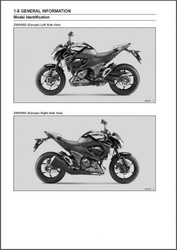 13-15 Kawasaki Z800 ABS Service Repair Workshop Manual CD .. Z 800