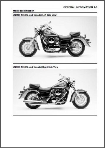 00-08 Kawasaki Vulcan 1500 / VN1500 Classic Fi Repair Service Manual CD