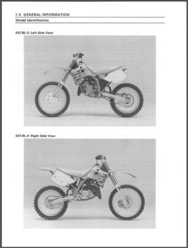 92-93 Kawasaki KX125 KX250 Service Repair Workshop Manual CD ..- KX 250 125