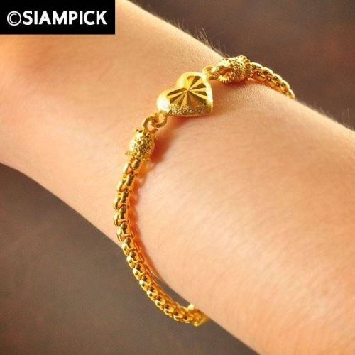 22k 24k Chain Thai Baht Yellow Gold Gp Bangle Bracelet Solid Look Jewelry B140 22k 24k Chain Thai Baht Yellow Gold Gp Bangle Bracelet Solid Look Jewelry B140