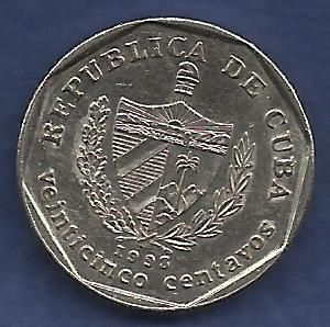 CUBA 25 Centavos 1998 Trinnidad