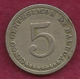 Panama 5 Centesimos 1929, 21.2 mm Coin