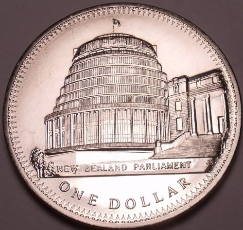 Gem Unc New Zealand 1978 Dollar~Opening Of Parliament Building~Coronation~Fr/Shi