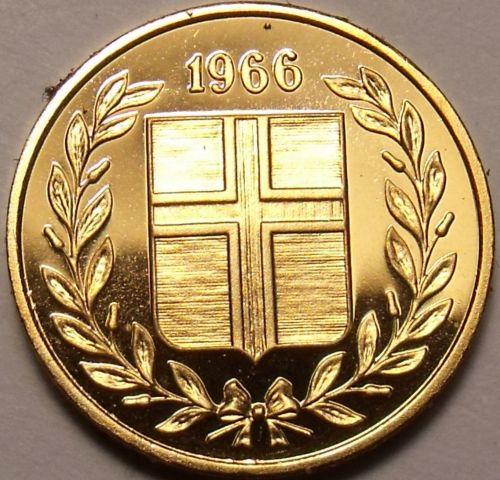 Rare Proof Iceland 1966 Eyrir~Only 15,000 Minted~Last Year Ever~Free Shipping