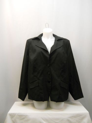 Lane Bryant Black Dots Long Sleeves Collared 3 Button Lined Blazer Size 28