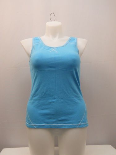 SIZE XL 16-18 Womens Top DANSKIN Blue Sleeveless Scoop Neck Athletic Wear Yoga