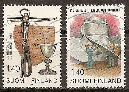 [FI0691] Finland: Museum pieces; hydraulic turbine (1984) Used Complete Set