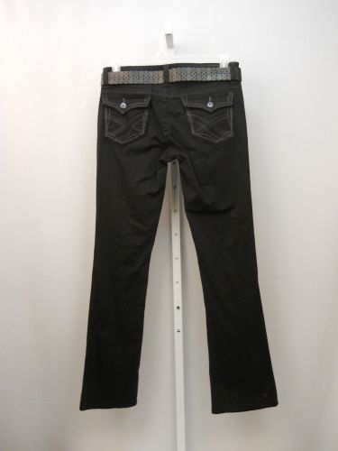 UnionBay Women's Jeans Juniors Size 11 Black Boot Cut Low Front Rise Belt 34X32