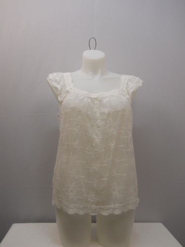 SIZE XL Womens Sexy Sheer Lace Top ITS PINK Solid White Cap Sleeves Square Neck