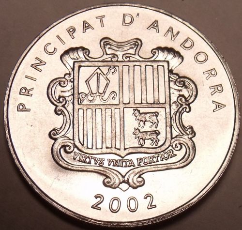 Large Gem Choice Unc Andorra 2002 1 Centim~Charlemagne~Free Shipping