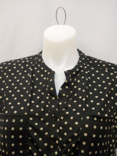 PLUS SIZE 1X 14W 16W Womens Top FRENCH LAUNDRY Polka Dot Hi Lo Hem Short Sleeve