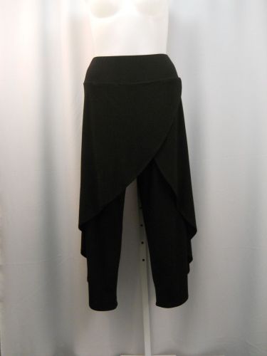 R&M Richards Black Popover Draped Formal Ankle Dress Pants Plus Size 1X