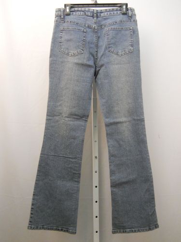 Milano Moda Embellished Stonewashed Women’s Boot Cut Legs 32X32 Jeans Size 9-10