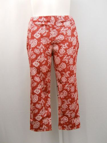 SIZE 20 XXL Womens Capri Jeggings FADED GLORY Red Floral Back Pockets Mid Rise