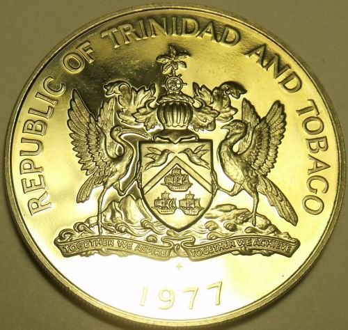 Rare Proof Trinidad & Tobago 1977 10 Cents~5,337 Minted~Hibiscus~Free Shipping