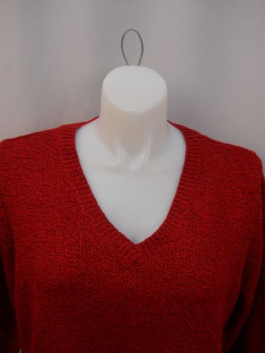 Karen Scott Red V-Neck 3/4 Sleeves Medium Knit Sweater Plus Size 0x 1x 2x