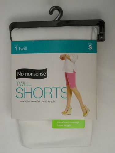 SIZE S 4 6 Womens Twill Boyfriend Shorts NO NONSENSE Solid White Knee Length