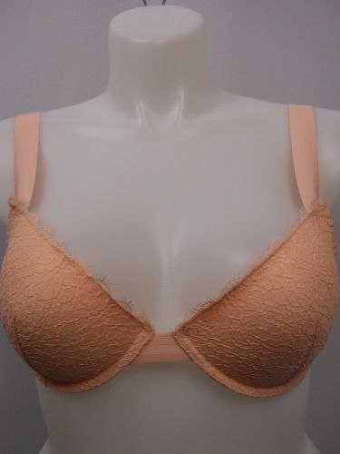 BRA 38C Women Push Up Banded Bra NO BOUNDAIRES Solid Peach Underwire Adjustable