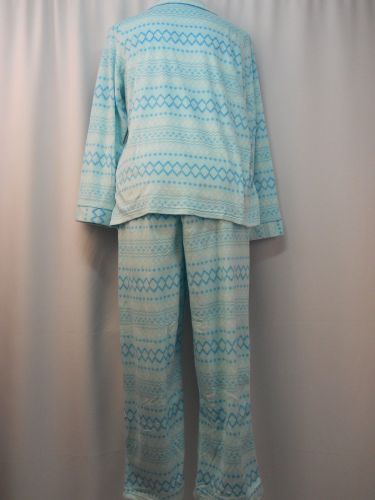 Soft Sensations Blue Geometric Sleep Top & Pant Lounge/PJ’s Plus Size 2X