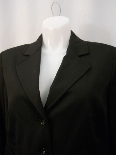 Charter Club Women's Suit Jacket Plus Size 14W Black Long Sleeves Button Closure