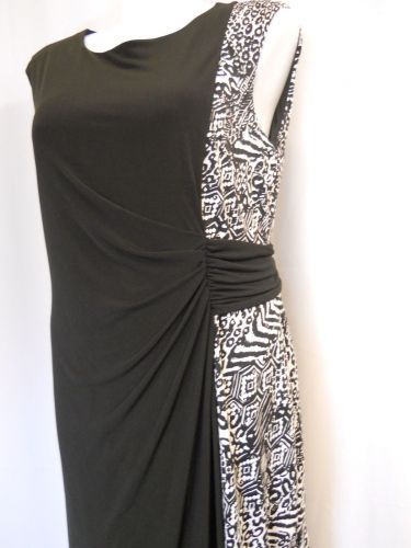 Shelby & Palmer Sheath Dress Plus Size 2X White & Black Sleeveless Scoop Neck