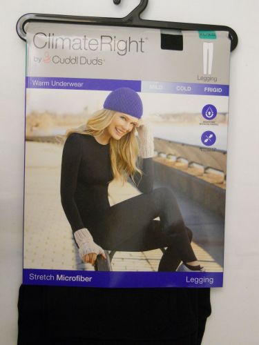 Cuddl Duds Black Stretch Microfiber Tagless Warm Underwear Leggings XL 18-20