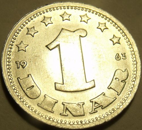 Gem Uncirculated Yugoslavia 1963 1 Dinar~Fantastic Price~Free Shipping