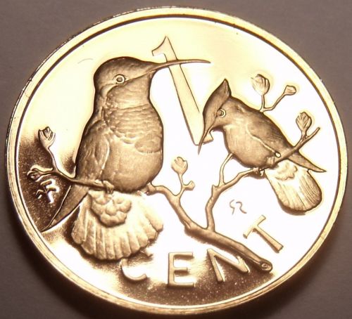 Cameo Proof British Virgin Islands 1973 Cent~1st Year~Hummingbird~Free Shipping