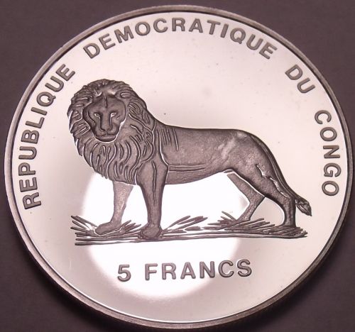 Cameo Proof Congo 2000 5 Francs~Princess Diana Visit With Pope Paul II~Free Ship