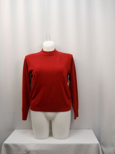 Debbie Morgan Red Long Sleeves Acrylic Mock Turtle Neck Sweater Size XL