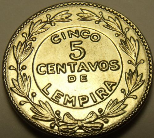 Gem Unc Honduras 1956 5 Centavos~LEMPIRA~Free Shipping