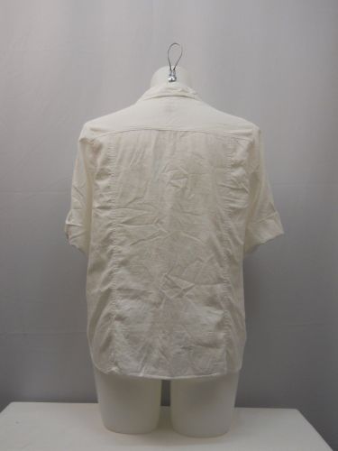 JMS Women's Shirt Size 2X White Short Tab Sleeves Collar Neck Button Casual