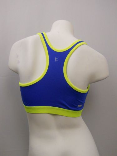 BRA M Women Sport Bra DANSKIN Blue Racer Back Performance Fit Moisture Wicking