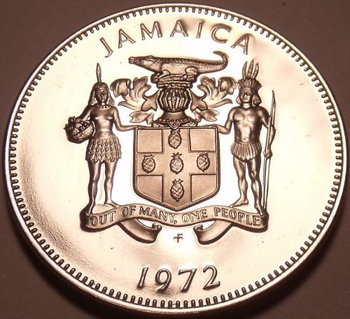 Rare Large Proof Jamaica 1972 20 Cents~17,000 Minted~Mahoe Tree~Free Shipping