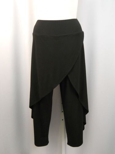 R&M Richards Black Popover Draped Formal Ankle Dress Pants Plus Size 1X