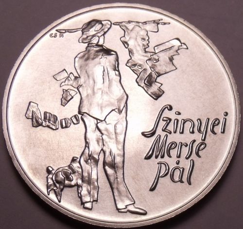 Rare Gem Bu Silver Hungary 1976-BP 200 Forint~Pal Szinyei Merse, Painter~Free Sh