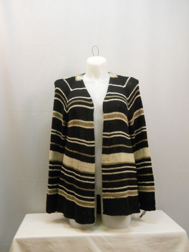 Style & Co Striped Open Neck Long Sleeves Asymmetrical Wrap Sweater Size 0X 2X