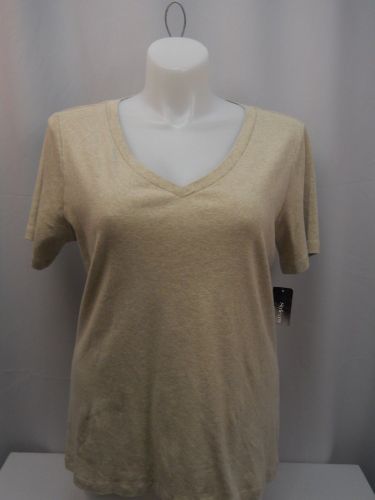 Style & Co BasicT-Shirt Plus Size 2X Solid Beige Short Sleeves 100% Cotton