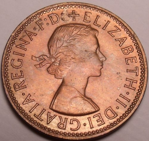 Rare Gem Unc Australia 1964 Half Penny~Mint Luster~Kangaroo~Free Shipping