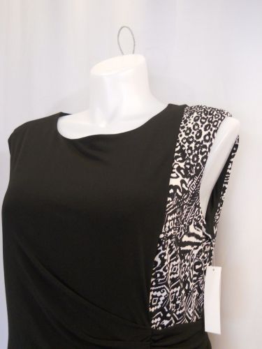 Shelby & Palmer Sheath Dress Plus Size 2X White & Black Sleeveless Scoop Neck