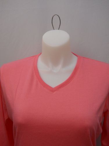 American Sweetheart Women’s Knit Top Size L Pink Long Pocket Sleeve V-Neck